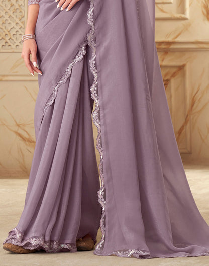 Lavender Plain Silk Saree | Leemboodi