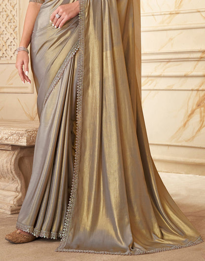 Grey Plain Silk Saree | Leemboodi