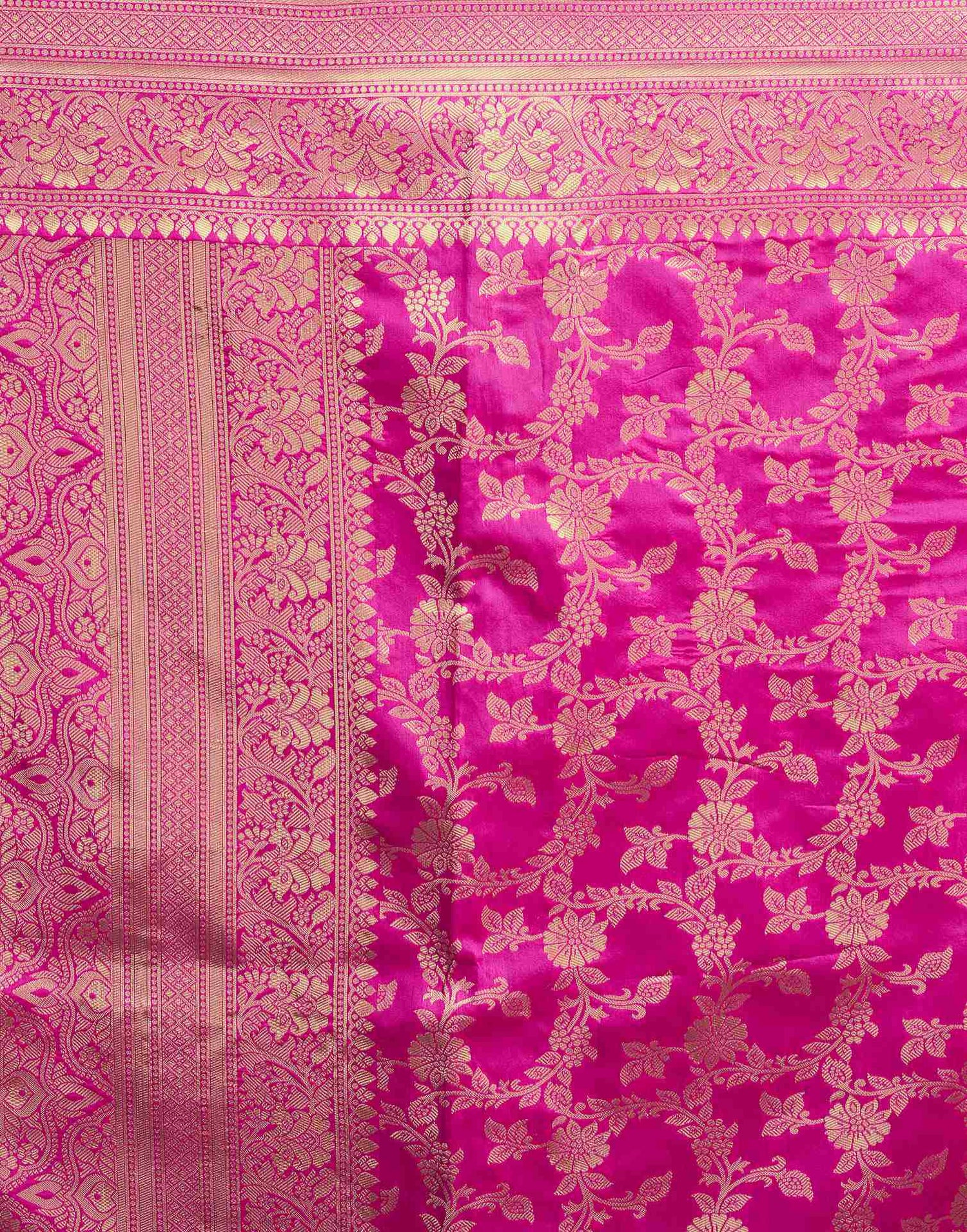 Pink Banarasi Silk Woven Saree