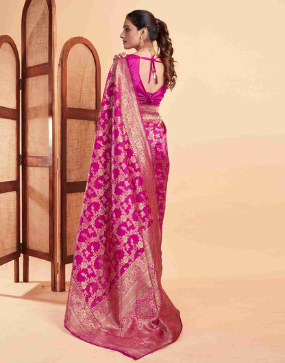 Pink Banarasi Silk Woven Saree