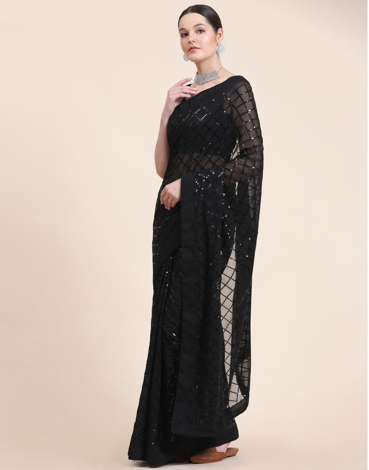 Black Sequence Saree | Sudathi