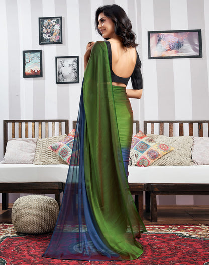 Ready to Wear Green Chiffon Saree