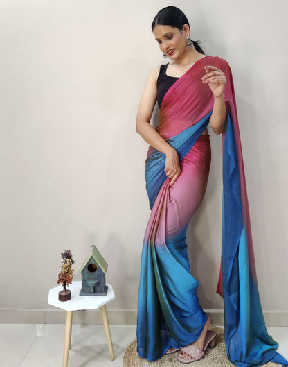 Pink Chiffon Pre-draped Saree | Sudathi