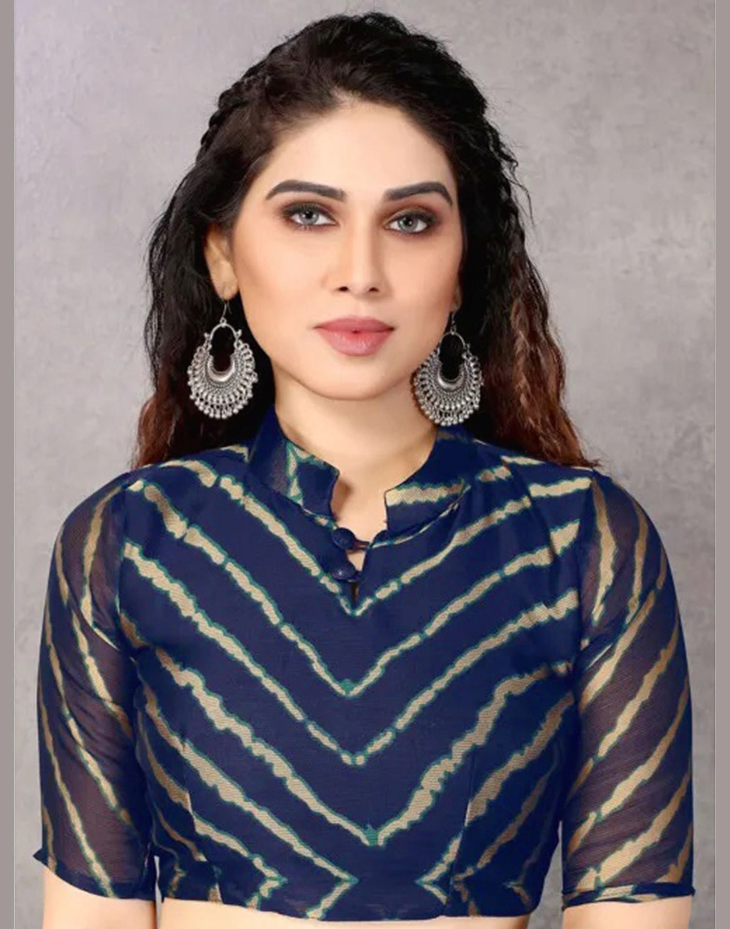 Blue Chiffon Printed Saree | Sudathi