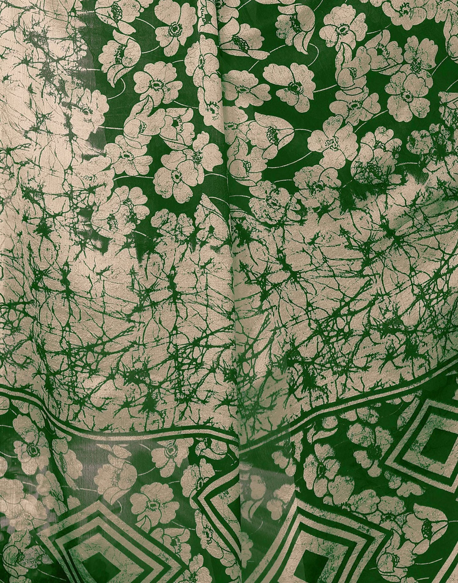 Green Chiffon Printed Saree | Sudathi