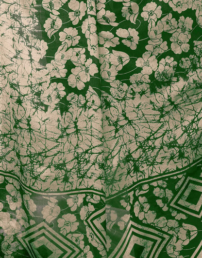 Green Chiffon Printed Saree | Sudathi