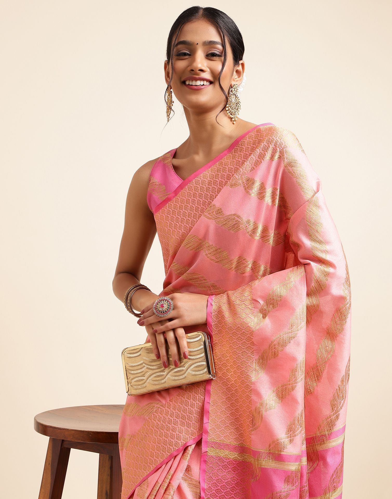 Rose Pink Silk Saree | Sudathi