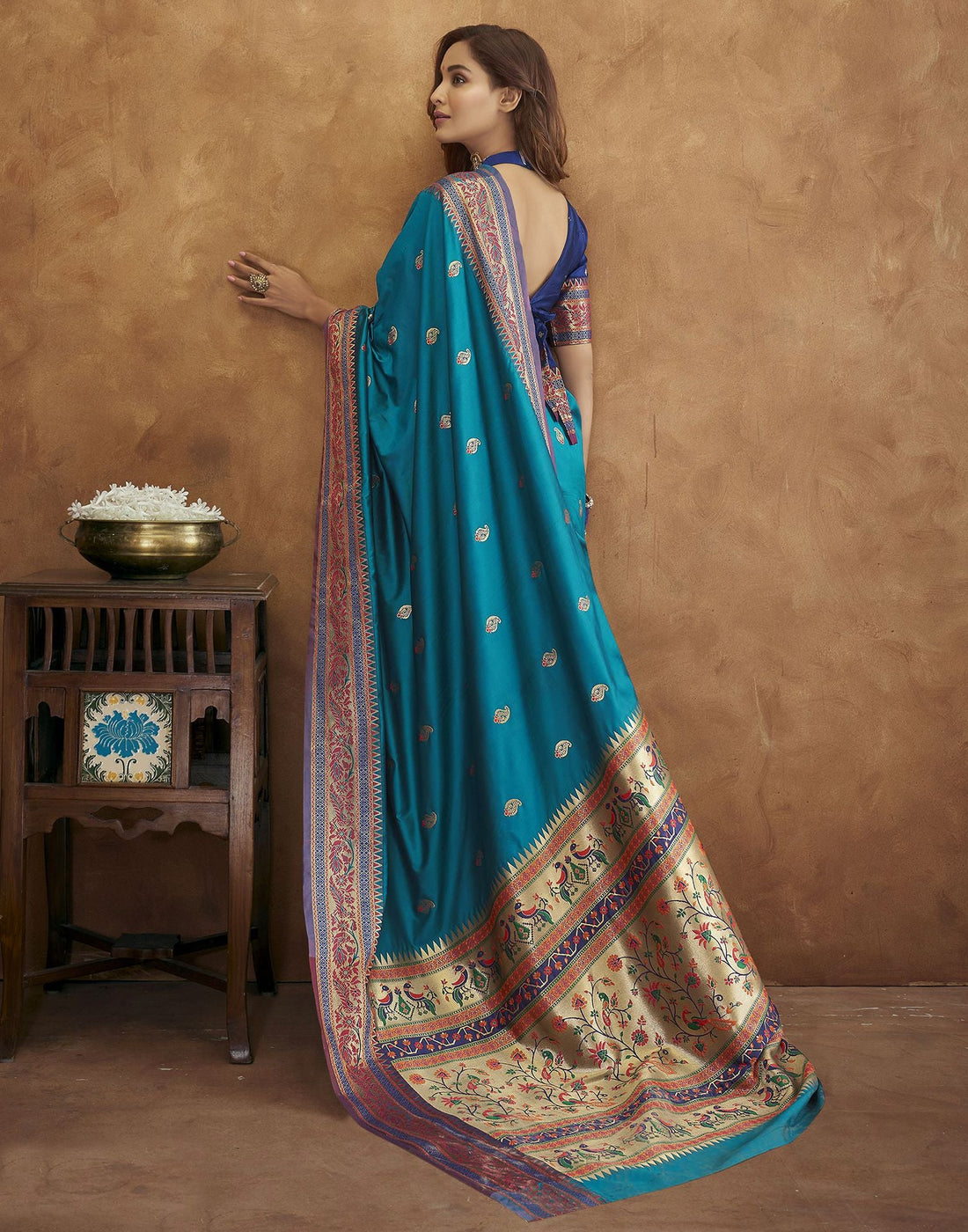 Blue Banarasi Silk Saree | Leemboodi