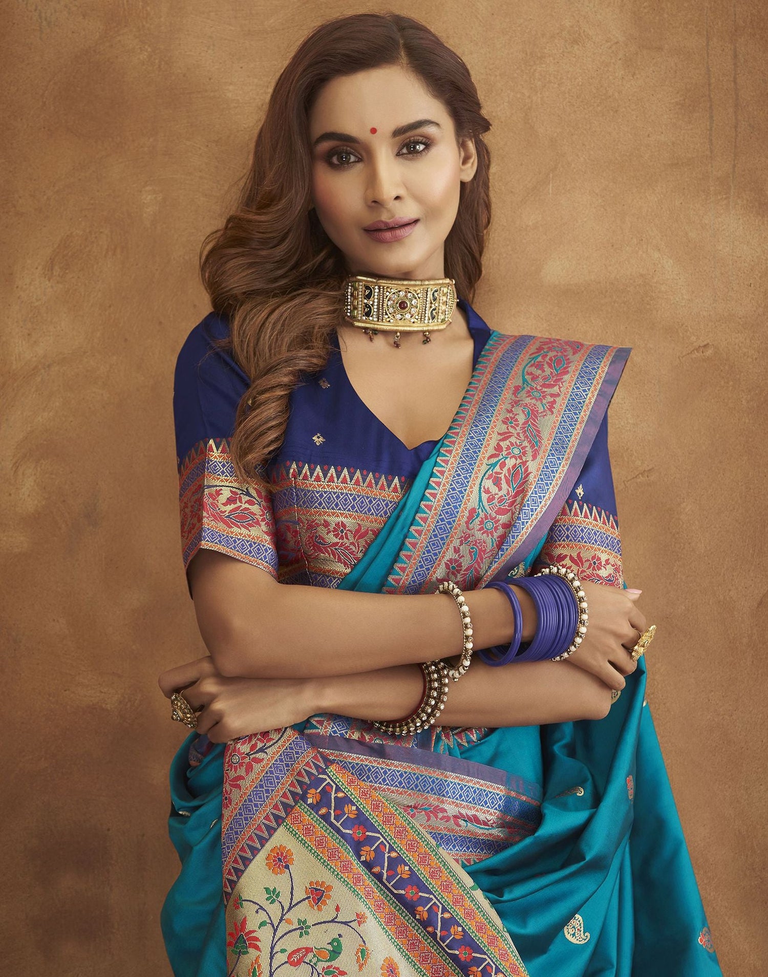 Blue Banarasi Silk Saree | Leemboodi