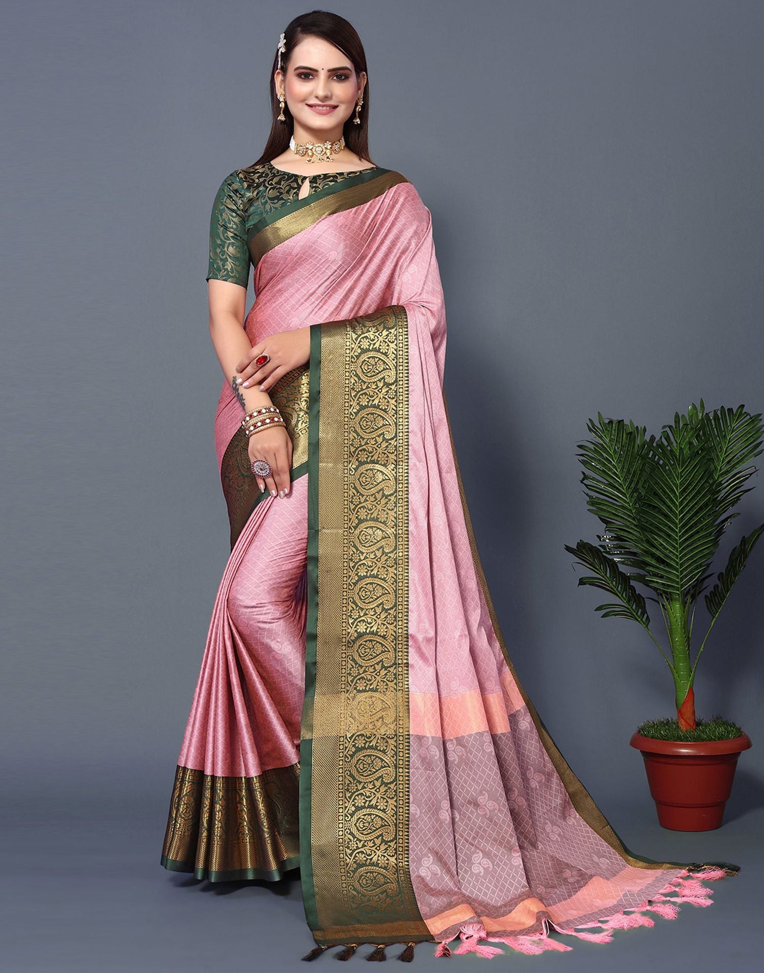 Light Pink Cotton Saree | Sudathi