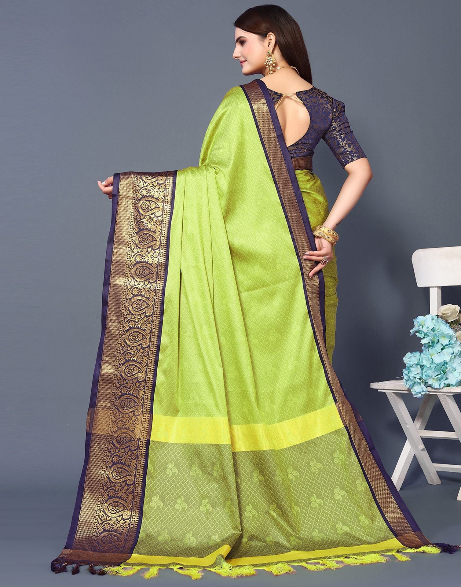 Light Green Cotton Saree | Sudathi