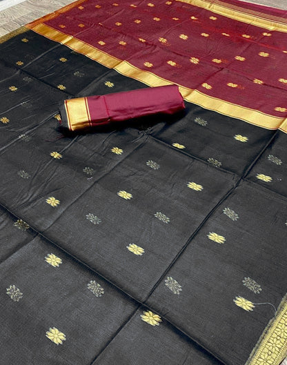 Black Silk Weaving Saree