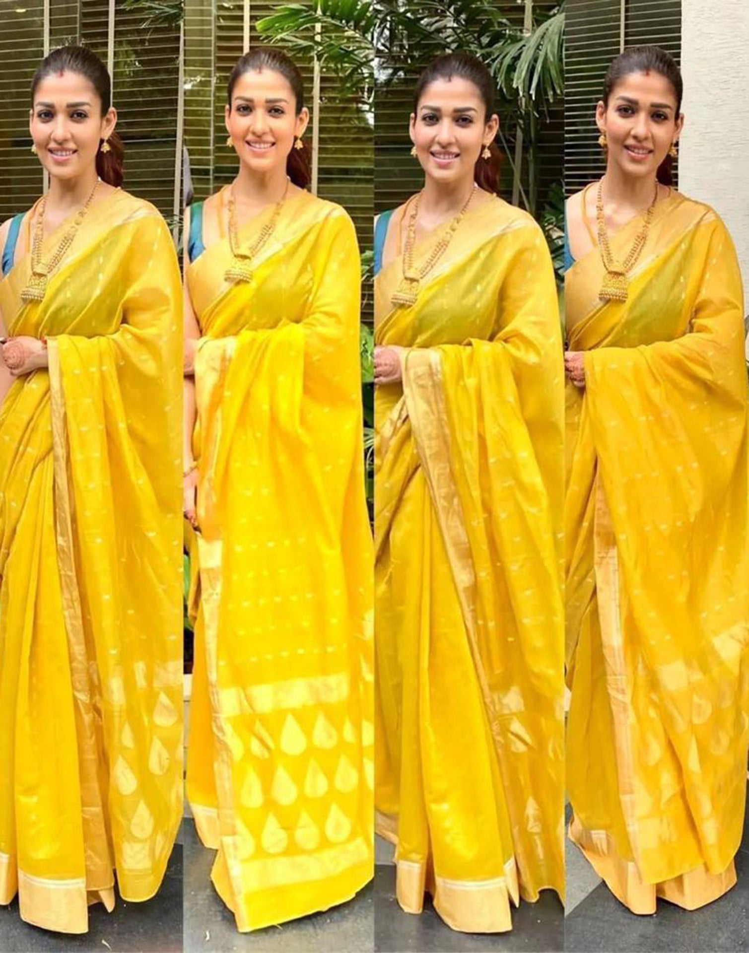 Yellow Silk Weaving Saree