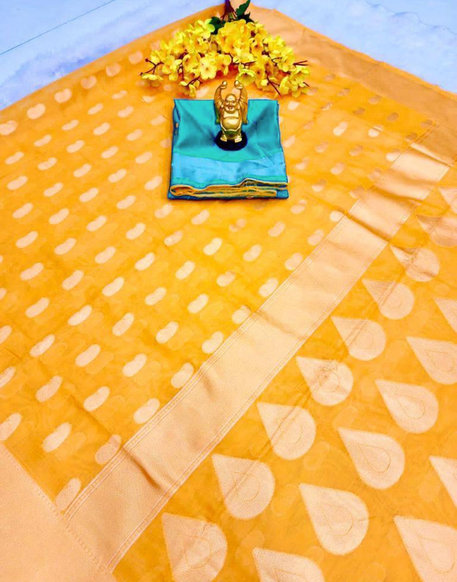 Yellow Silk Weaving Saree