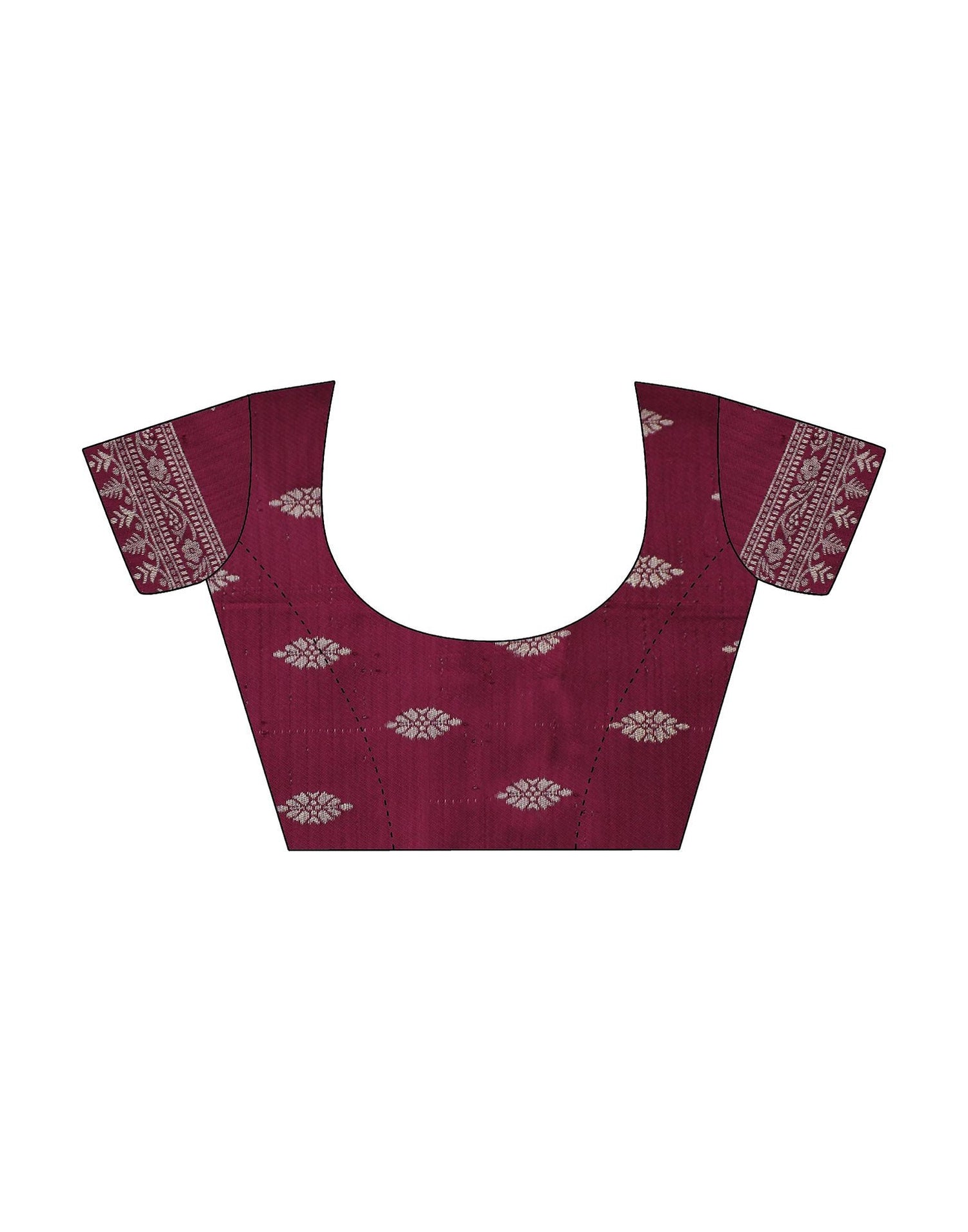 Maroon Embroidery Banarasi Silk Saree | Sudathi