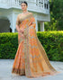 Orange Woven Banarasi Organza Saree | Leemboodi