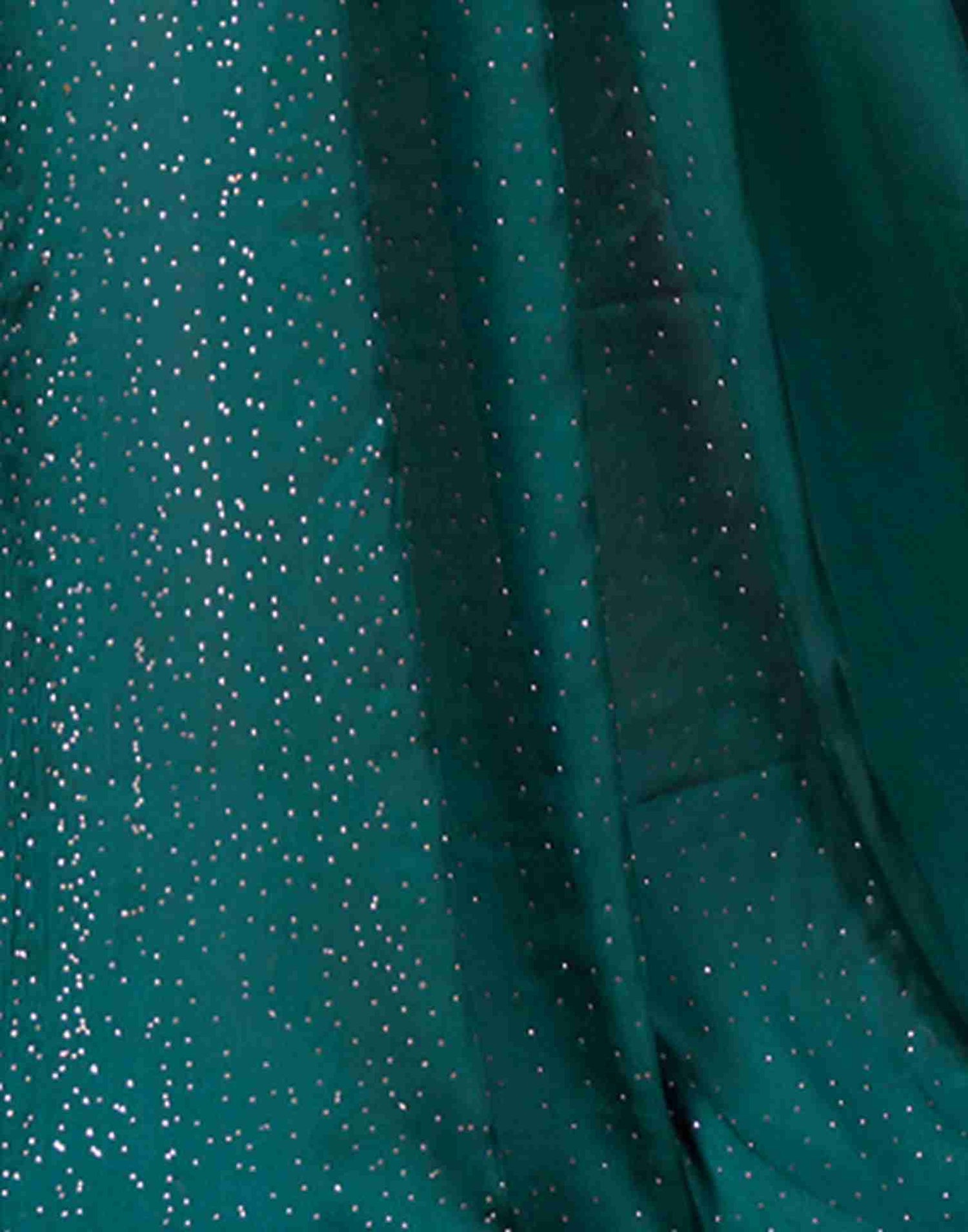 Green Satin Plain Saree