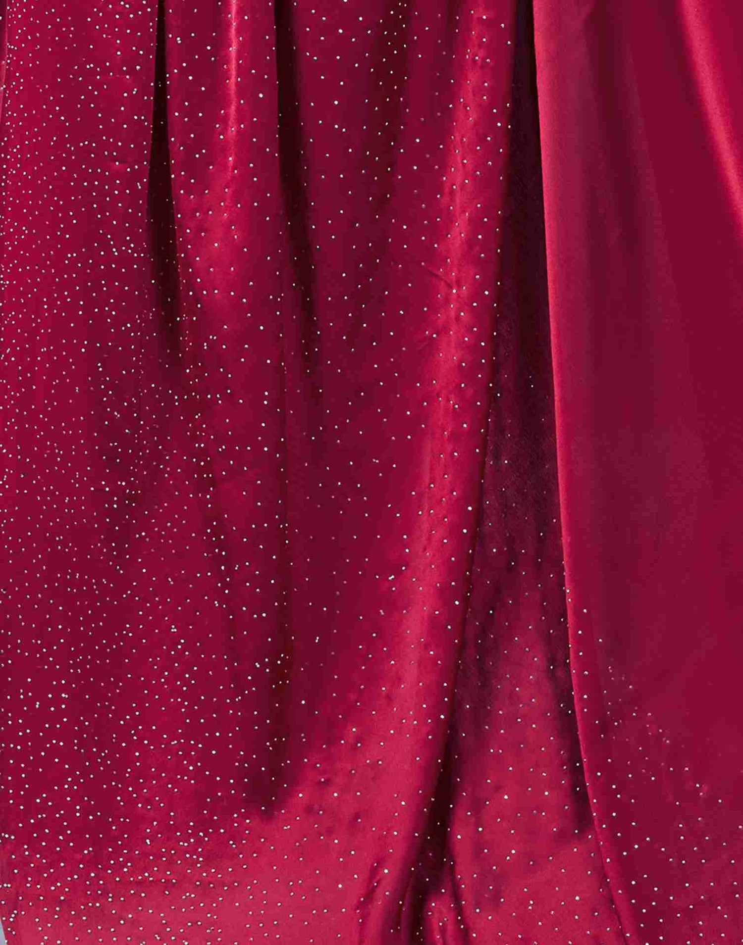 Maroon Satin Plain Saree