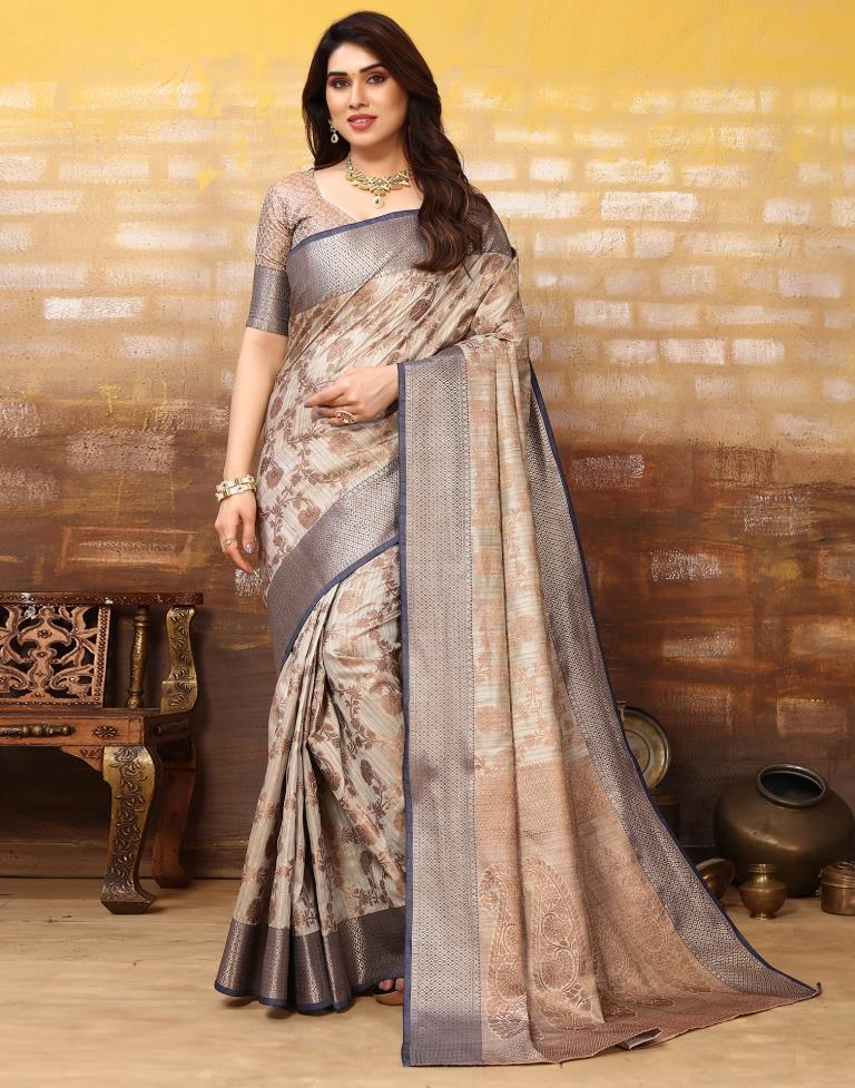 Grey Kanjivaram Silk Saree