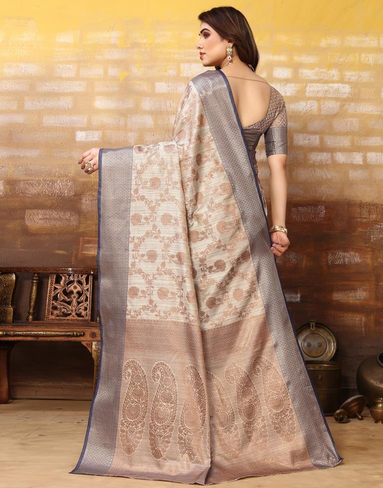 Grey Kanjivaram Silk Saree