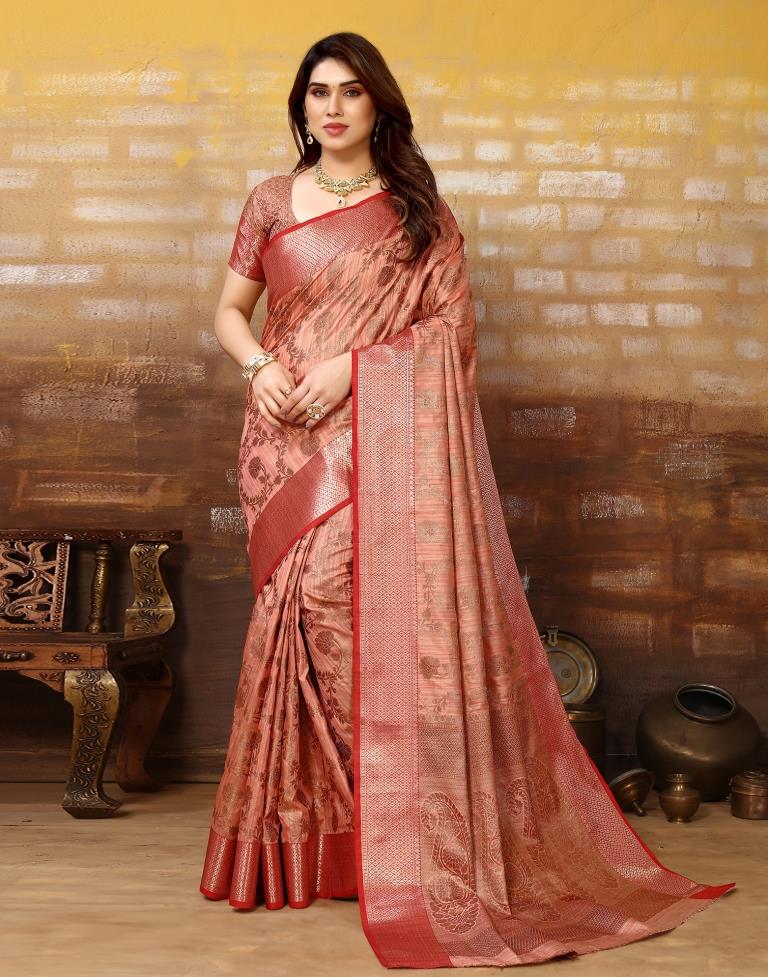 Light Pink Kanjivaram Silk Saree