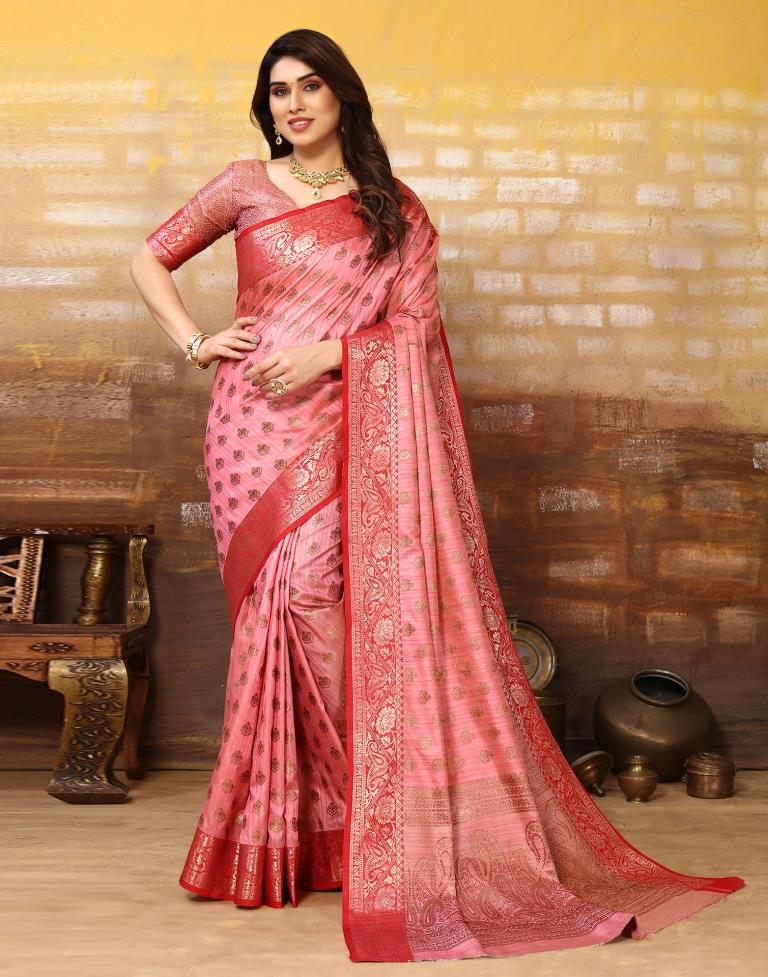 Pink Kanjivaram Silk Saree