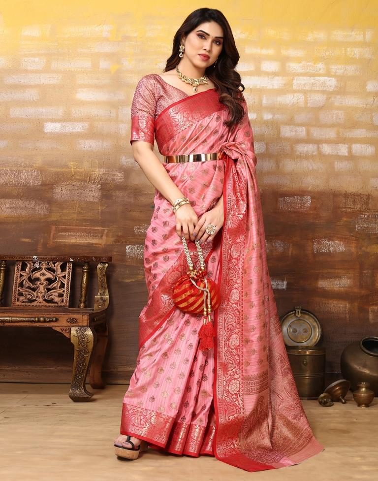 Pink Kanjivaram Silk Saree