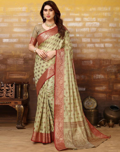 Light Green Kanjivaram Silk Saree