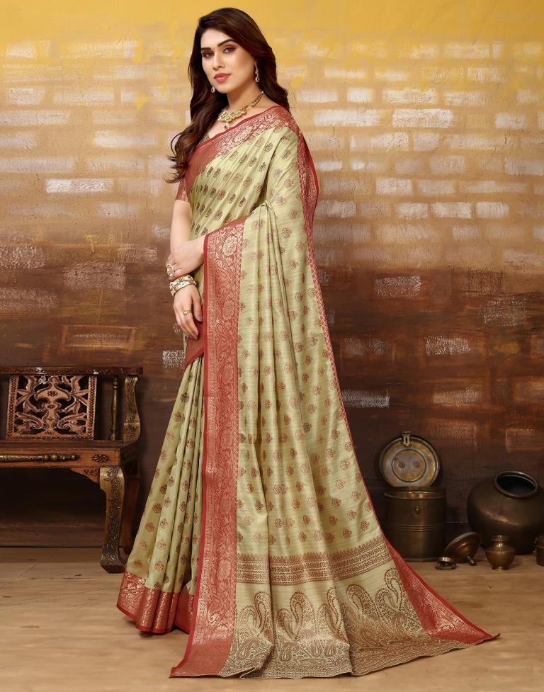 Light Green Kanjivaram Silk Saree