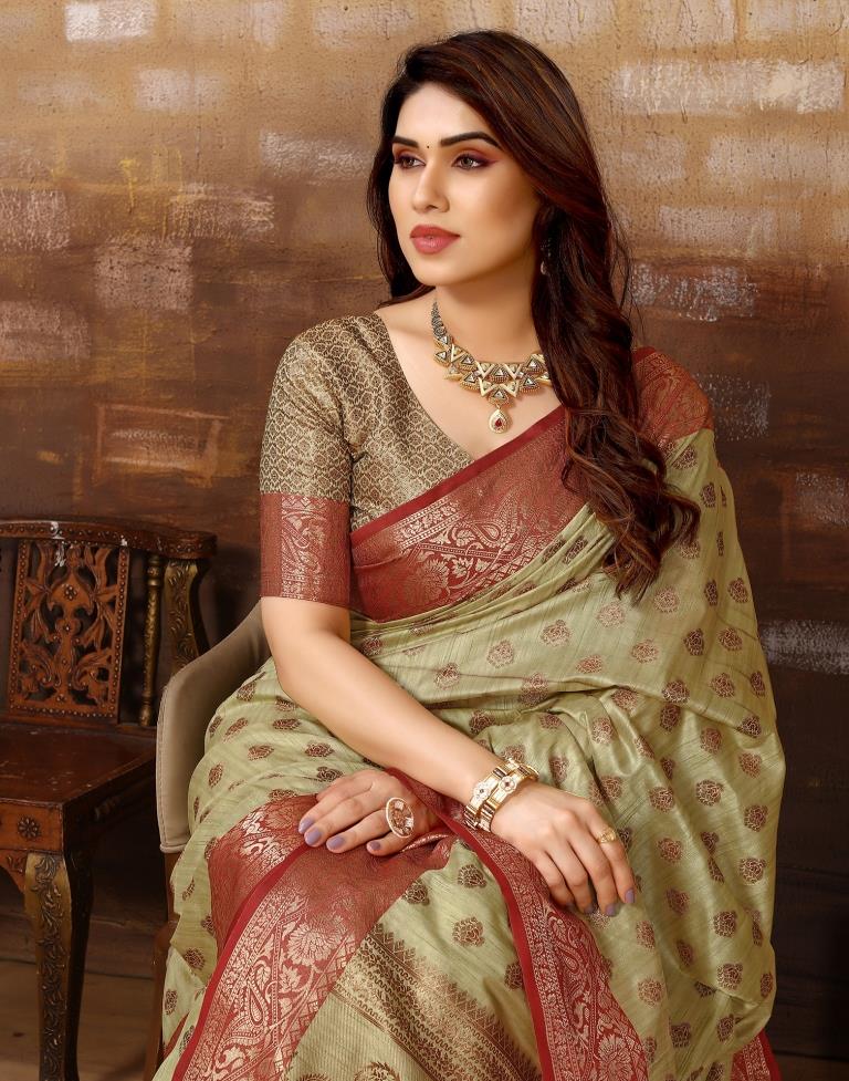 Light Green Kanjivaram Silk Saree