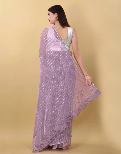 Light Purple Self Woven Plain Saree | Sudathi