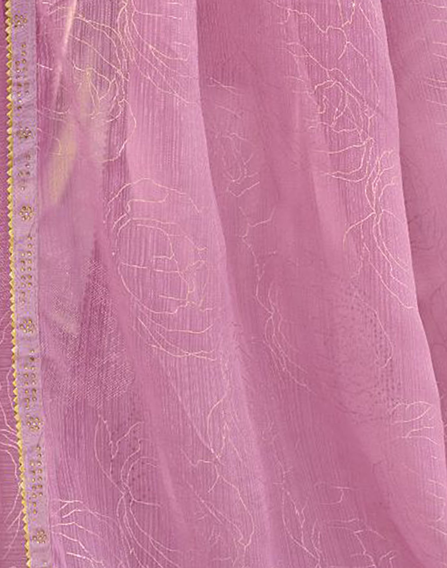 Light Pink Chiffon Printed Saree