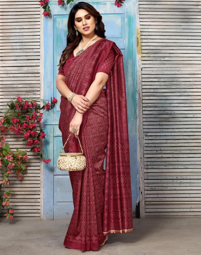 Buy V TEX SAREES Chiffon Bandhani Saree For Women With Blouse - PINK Online  at Best Prices in India - JioMart.