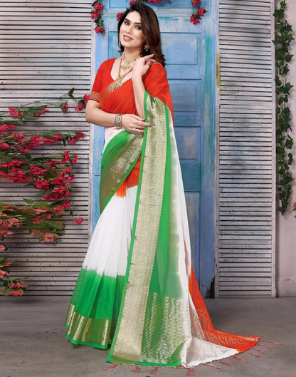 Multicoloured Organza Printed Saree | Sudathi