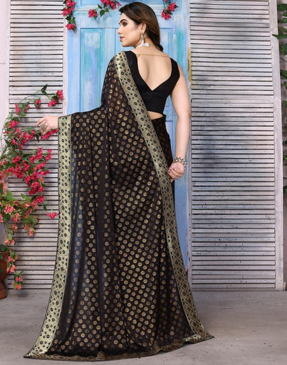 Black Lycra Printed Saree