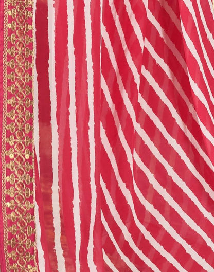 Rose Pink Printed Georgette Saree