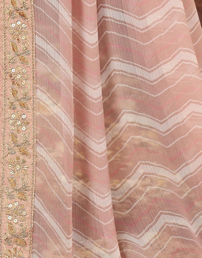 Dusty Pink Printed Georgette Saree