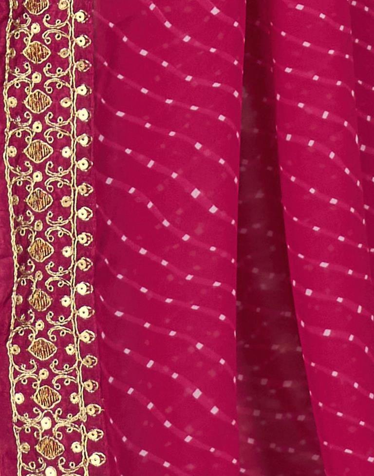 Rani Pink Printed Georgette Saree