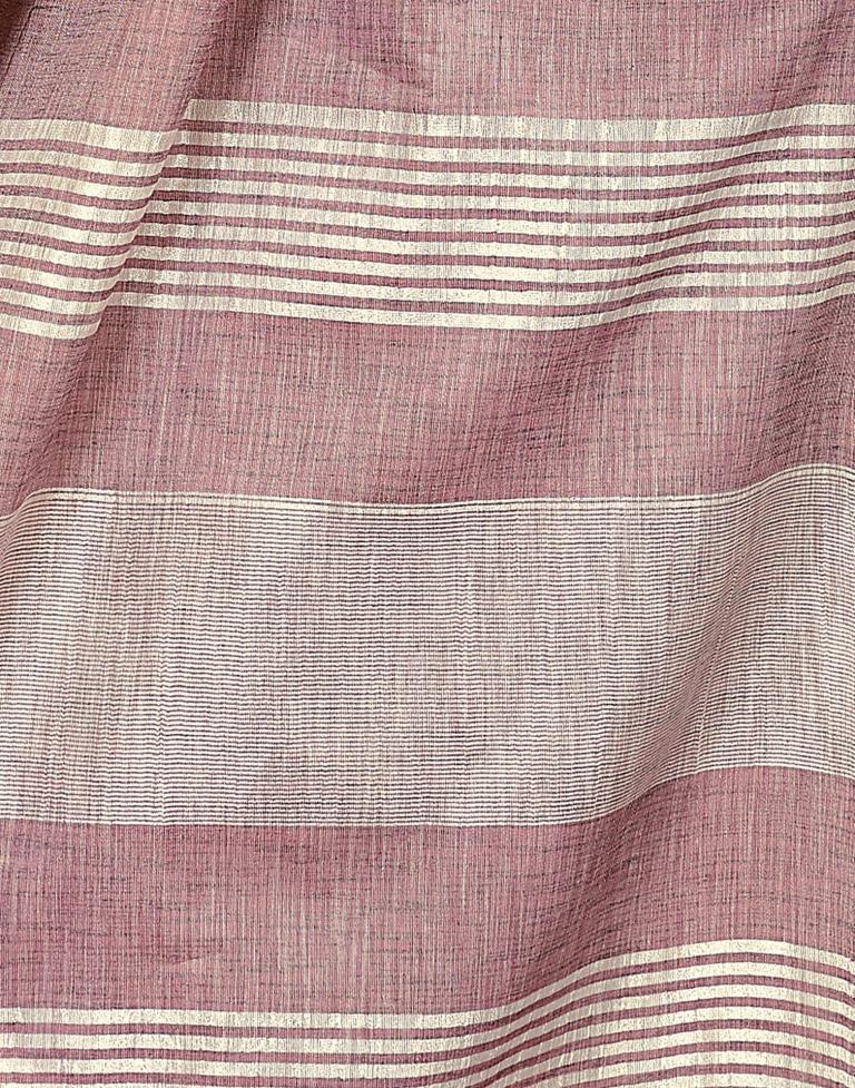 Light Purple Linen Plain Saree