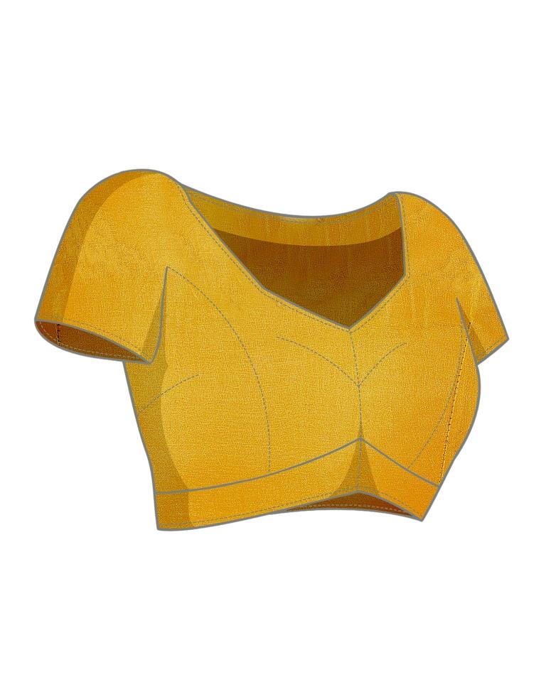 Turmeric Yellow Plain Organza Saree