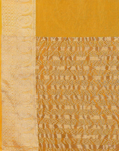 Turmeric Yellow Plain Organza Saree