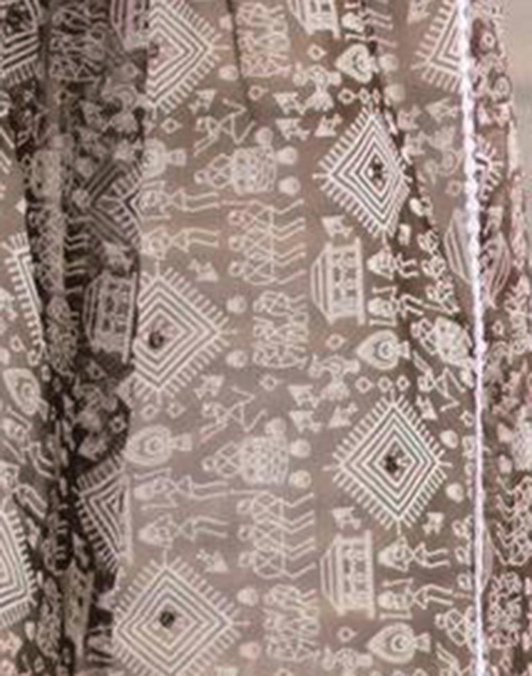 Brown Printed Georgette Saree