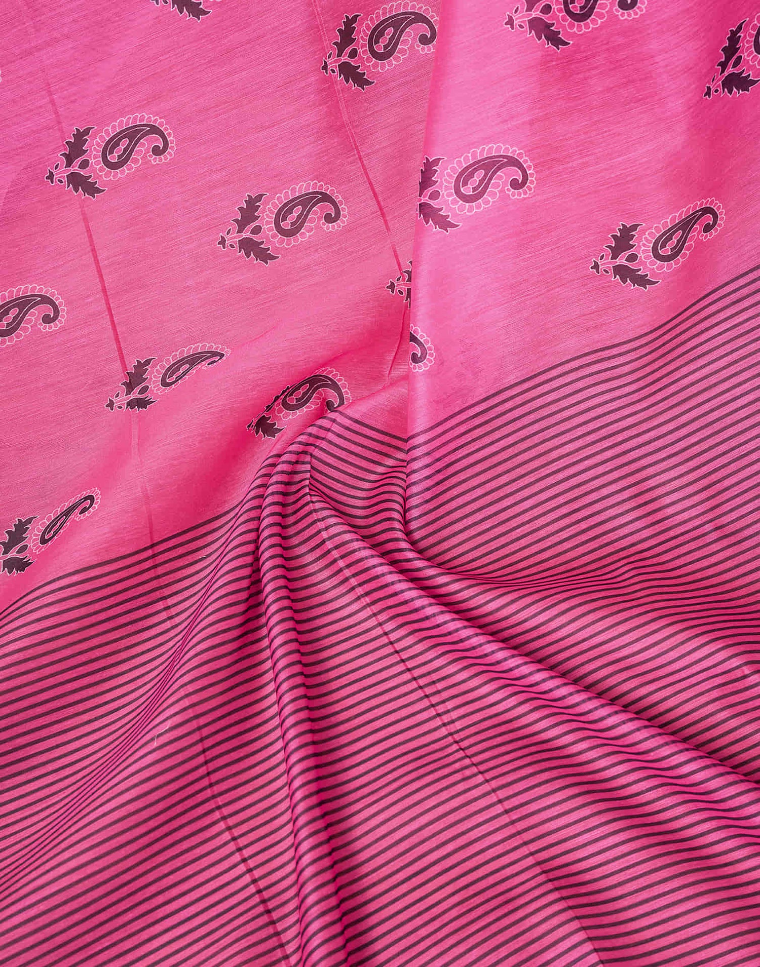 Ready To Wear Pink Cotton Printed Saree