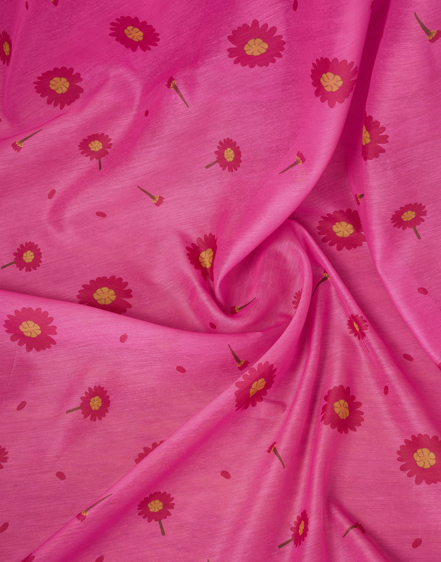 Ready To Wear Pink Cotton Printed Saree