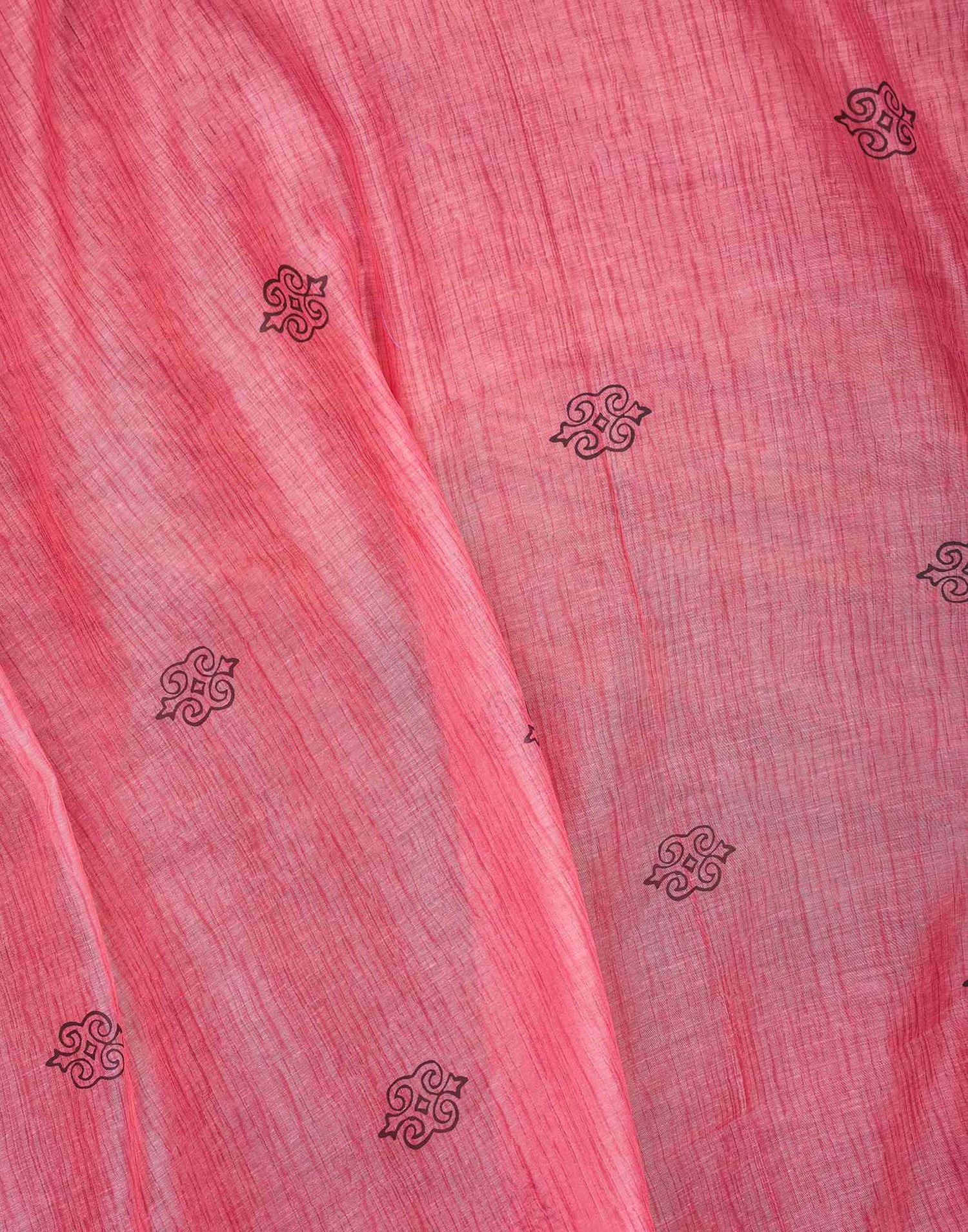 Ready To Wear Rose Pink Printed Cotton Saree