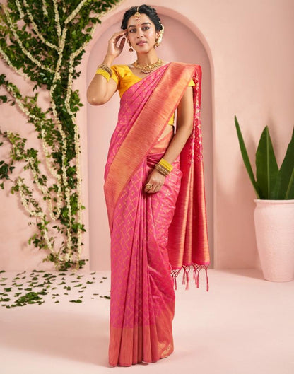 Pink Banarasi Silk Saree