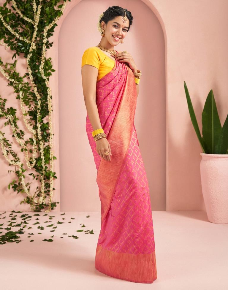 Pink Banarasi Silk Saree