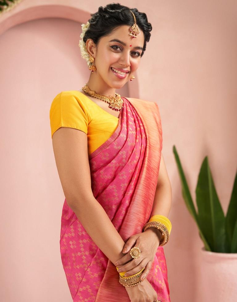 Pink Banarasi Silk Saree