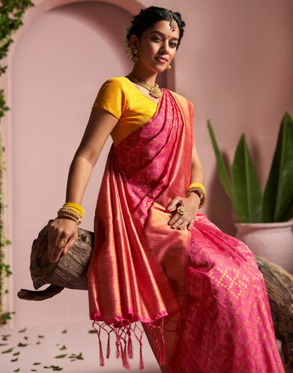 Pink Banarasi Silk Saree