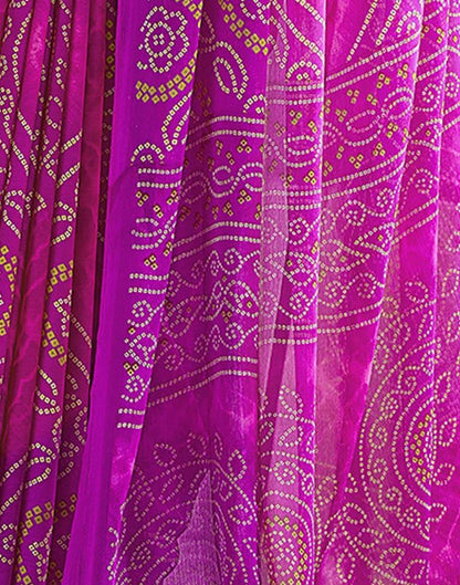 Purple Bandhani Chiffon Saree